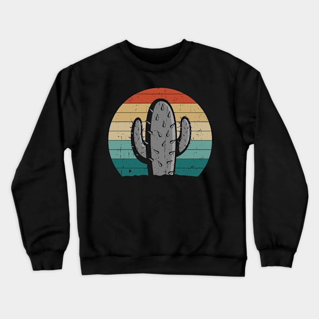 Retro Vintage Cactus Gift Crewneck Sweatshirt by Delightful Designs